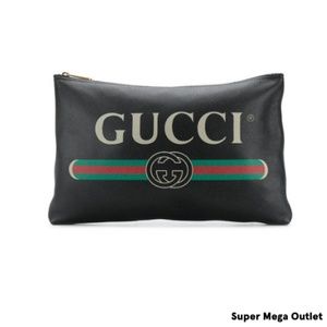 NEW Gucci Clutch Mit Logo in Black